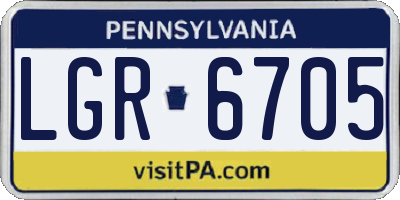 PA license plate LGR6705