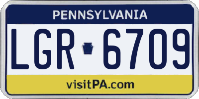 PA license plate LGR6709