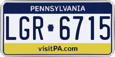 PA license plate LGR6715