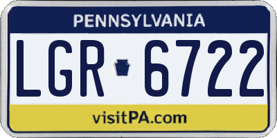 PA license plate LGR6722