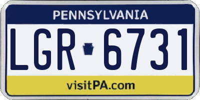 PA license plate LGR6731