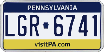 PA license plate LGR6741