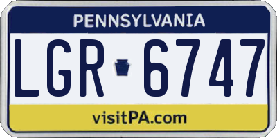 PA license plate LGR6747