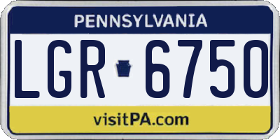 PA license plate LGR6750