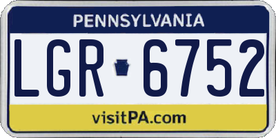 PA license plate LGR6752