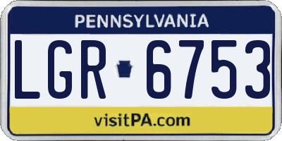 PA license plate LGR6753