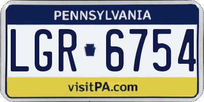 PA license plate LGR6754