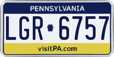 PA license plate LGR6757