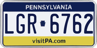 PA license plate LGR6762