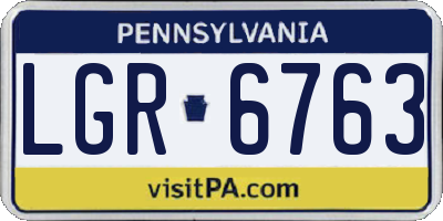 PA license plate LGR6763