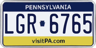 PA license plate LGR6765
