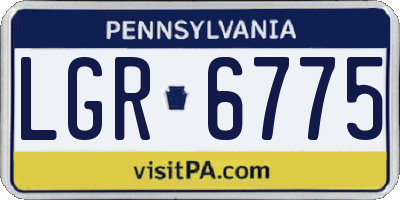 PA license plate LGR6775