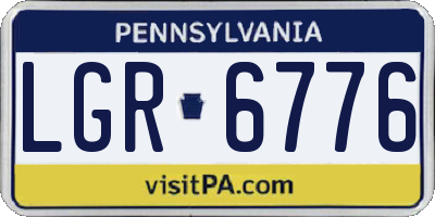 PA license plate LGR6776
