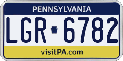 PA license plate LGR6782