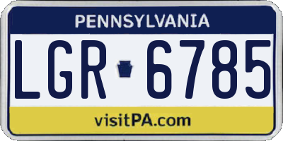 PA license plate LGR6785