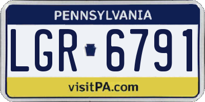 PA license plate LGR6791