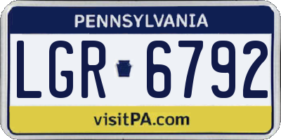 PA license plate LGR6792