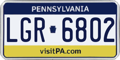 PA license plate LGR6802