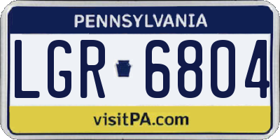 PA license plate LGR6804