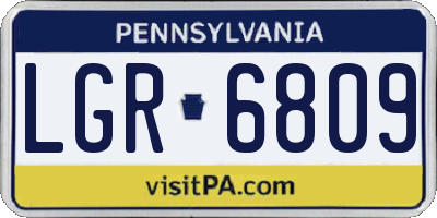 PA license plate LGR6809