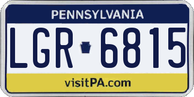 PA license plate LGR6815
