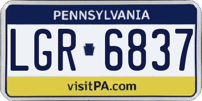 PA license plate LGR6837