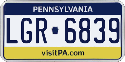 PA license plate LGR6839