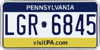 PA license plate LGR6845