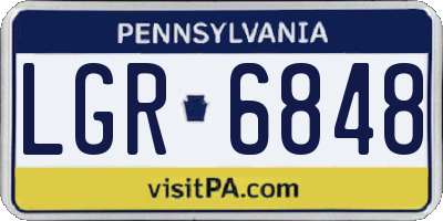 PA license plate LGR6848