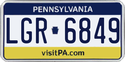 PA license plate LGR6849