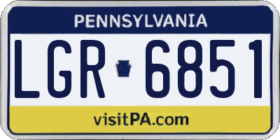 PA license plate LGR6851