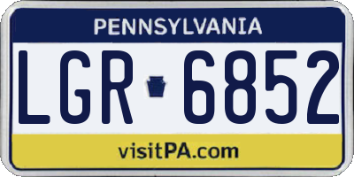 PA license plate LGR6852
