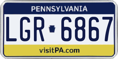 PA license plate LGR6867