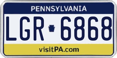 PA license plate LGR6868