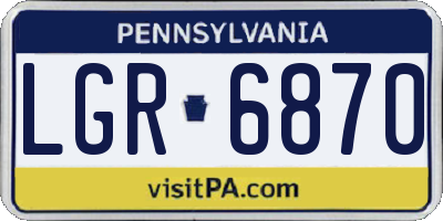 PA license plate LGR6870