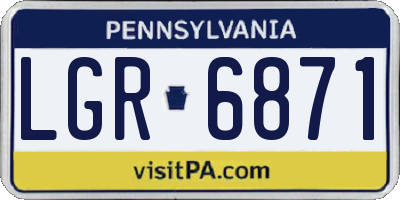 PA license plate LGR6871