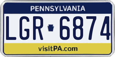 PA license plate LGR6874