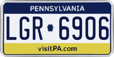 PA license plate LGR6906