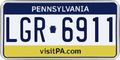 PA license plate LGR6911