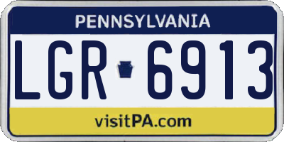 PA license plate LGR6913
