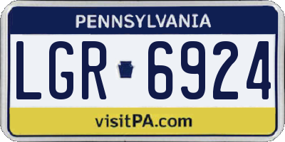 PA license plate LGR6924