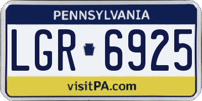 PA license plate LGR6925