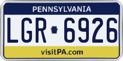 PA license plate LGR6926