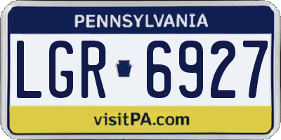 PA license plate LGR6927