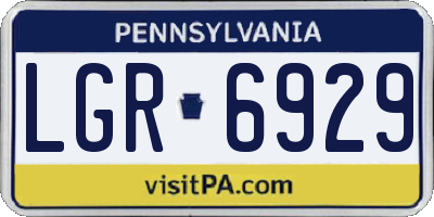 PA license plate LGR6929