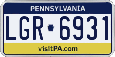 PA license plate LGR6931