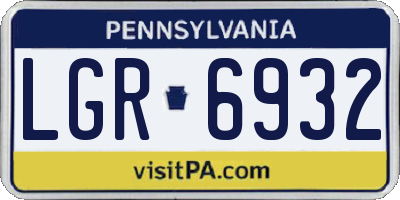 PA license plate LGR6932
