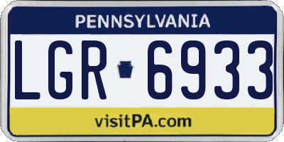 PA license plate LGR6933