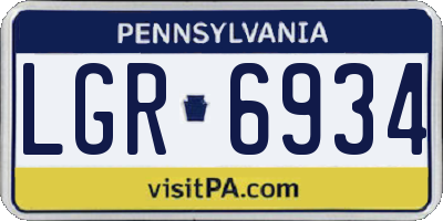 PA license plate LGR6934
