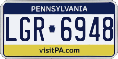 PA license plate LGR6948